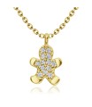 Gingerbread Man Cookie Designed With CZ Silver Necklace SPE-5231